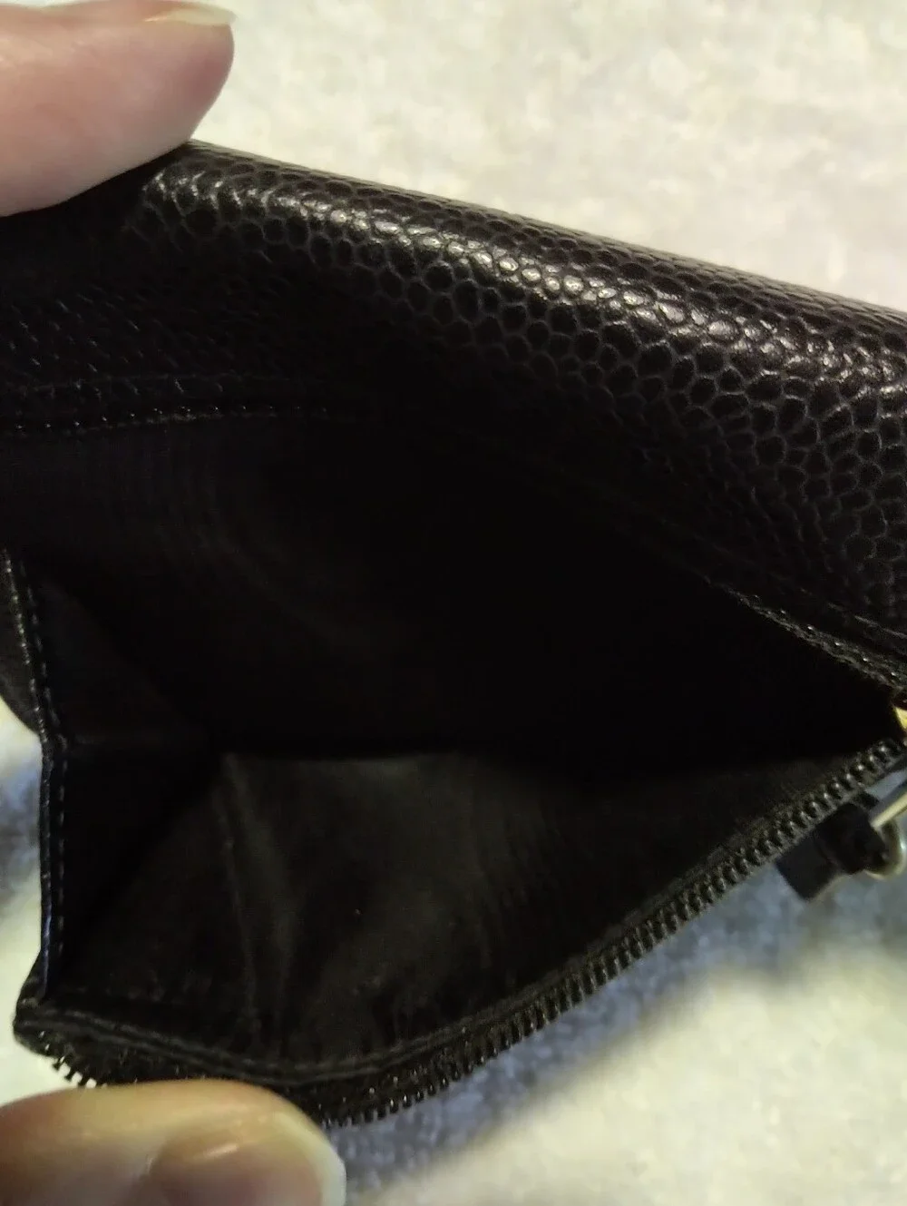 Authentic CHANEL Vintage Black Caviar Leather Wallet